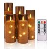 Set Of 5 Flameless LED Candles With Embedded Star String Lights Battery Operated Pillar Candles With Timer Remote For Home Decor