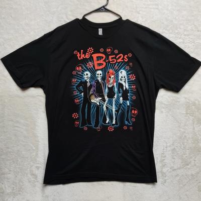 B52's The B-52's День мертвых Череп Футболка Группа Взрослый Размер XL Черный Y2K