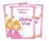 Darling Souvenir White Birthday Invitation Card Printable Fill or Write In Blank Invites Party Supplies Pack Of 28 5 X 7
