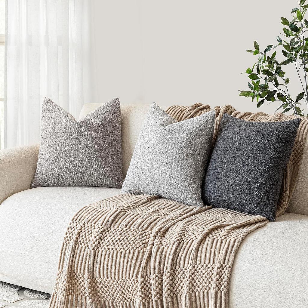 Комплект из 2 наволочек для декоративных подушек из плюша тедди, современный геометрический узор, вязаная ткань, ручная стирка, застежка-молния, для декора гостиной