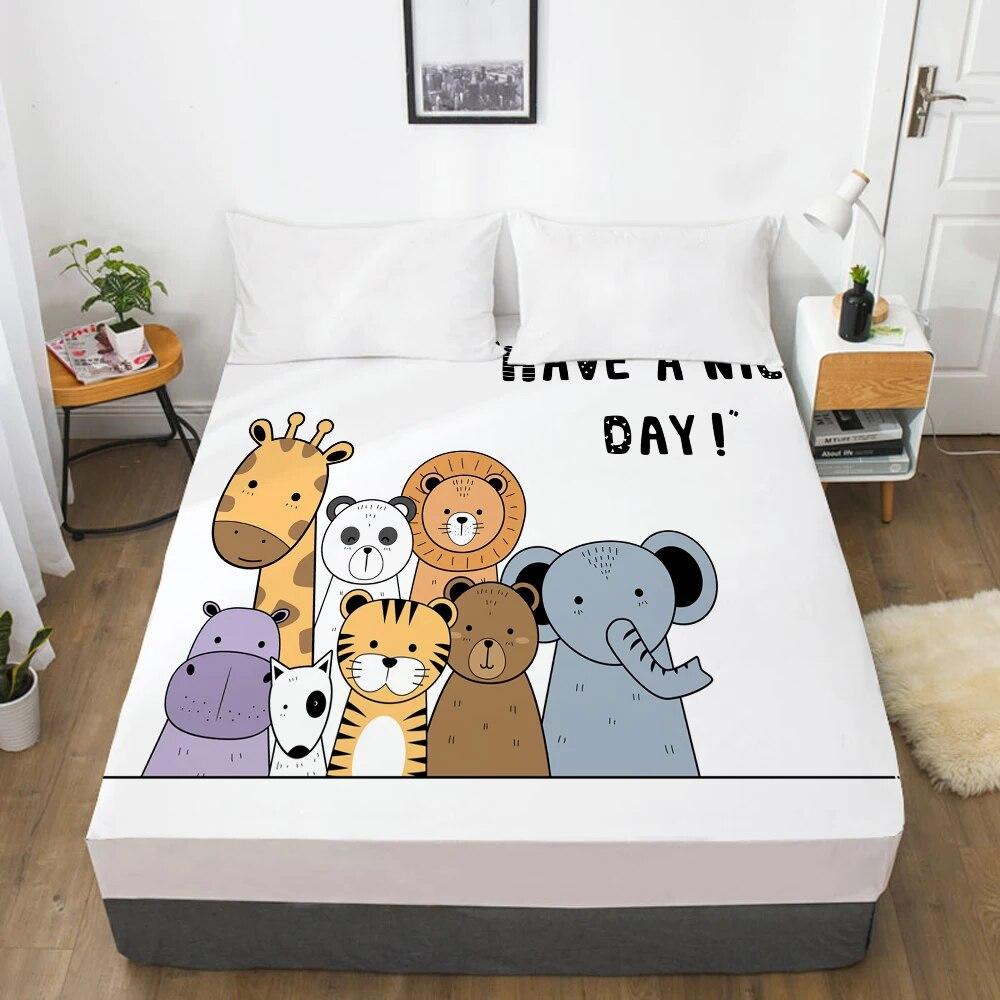 Children Elastic Fitted Sheet Bed Sheet With An Elastic Band Bedding For Kids Baby Child Mattress Cover Single 160x200 Bed Train