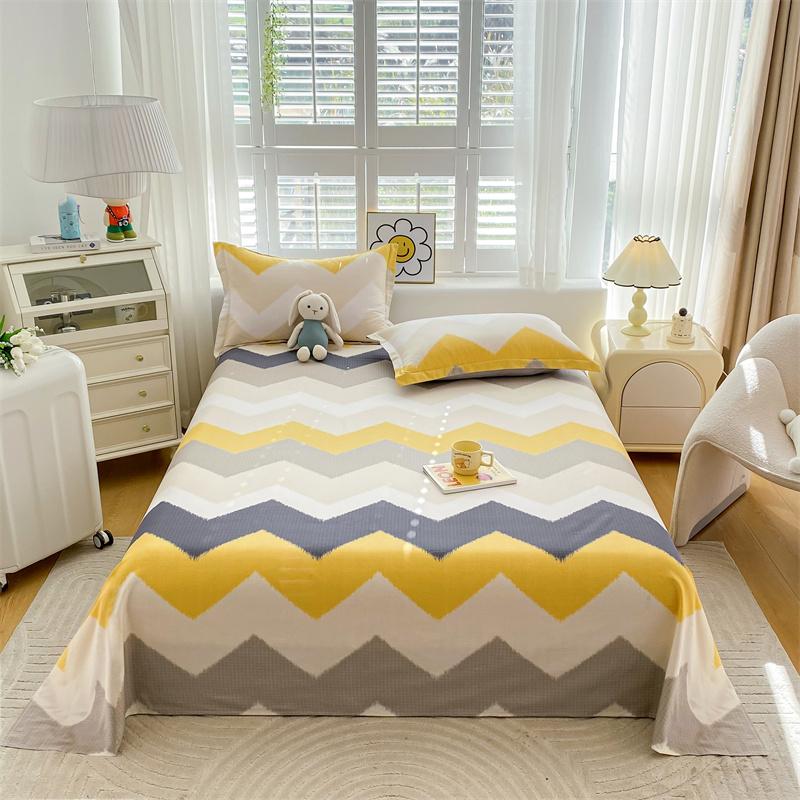 Cute Cartoon Panda Flat Sheet Kawaii Love Heart Bed Sheet Set for Girls Boys Room Decor Cotton Twin Bed Cover with 2 Pillowcase