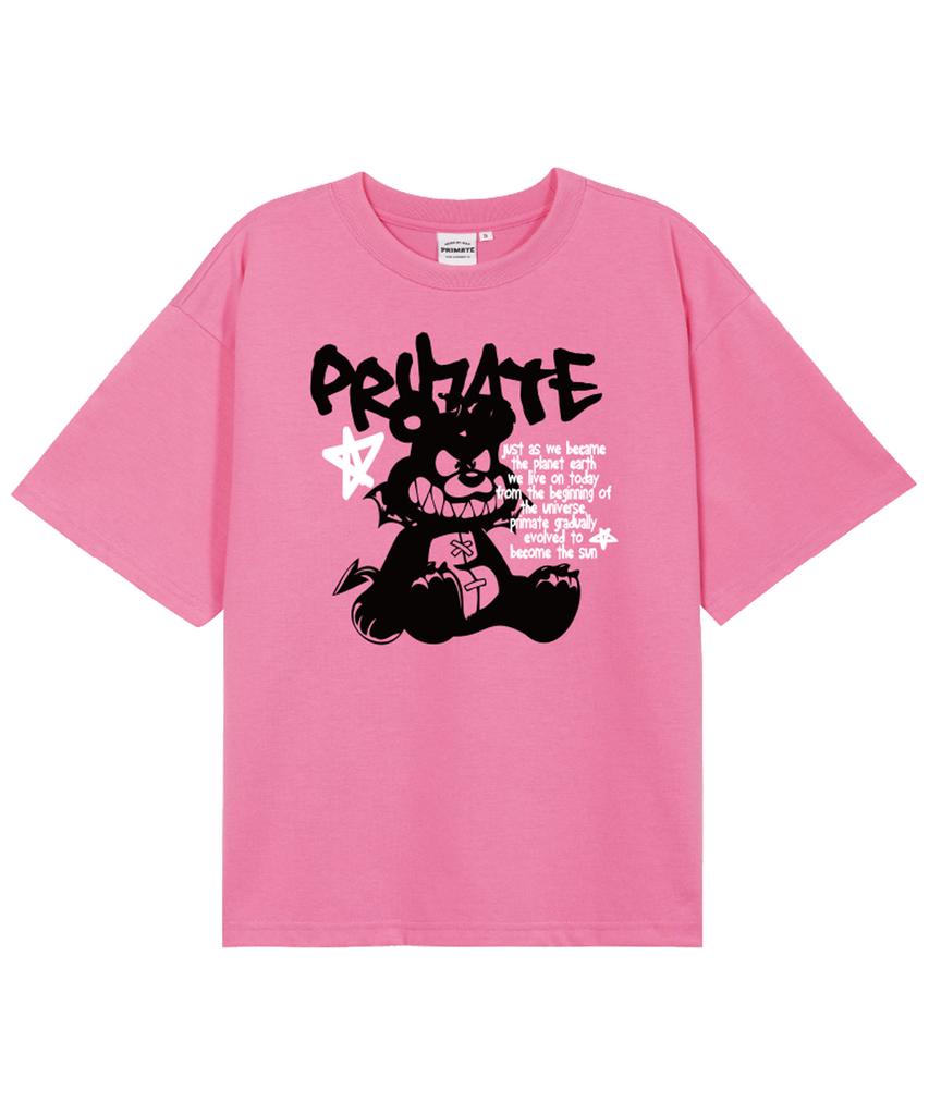 PRIMATE Bad Baer Свободная футболка с коротким рукавом 5 цветов (Тип А)