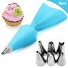 DIY Cake Decorating Tips Set, 6 Stainless Steel Nozzle Set, 8Pcs/Set Silicone Kitchen Accessories Icing Piping Cream Pastry Bag