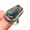 Ювелирное кольцо ручной работы с лабрадоритом, серебро 925 пробы, размер 7,5