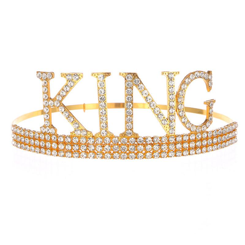 Модная королевская корона, мужская корона на день рождения, тиара, шляпа для торта, товары для вечеринок, повязка на голову с кристаллами, аксессуары для волос