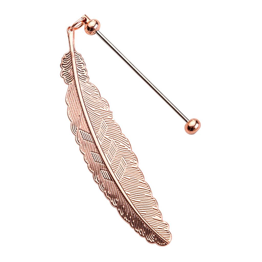 Feather Bookmarks Beadable Book Mark Metal Feather Book Page Holder for Book Lover Reader Teacher Student Gift