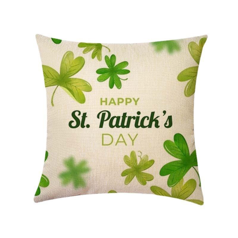 St. Patrick's Day Pillow Home Waist Pillow Four-leaf Clover Sofa Cushion Cover Pillow Cover