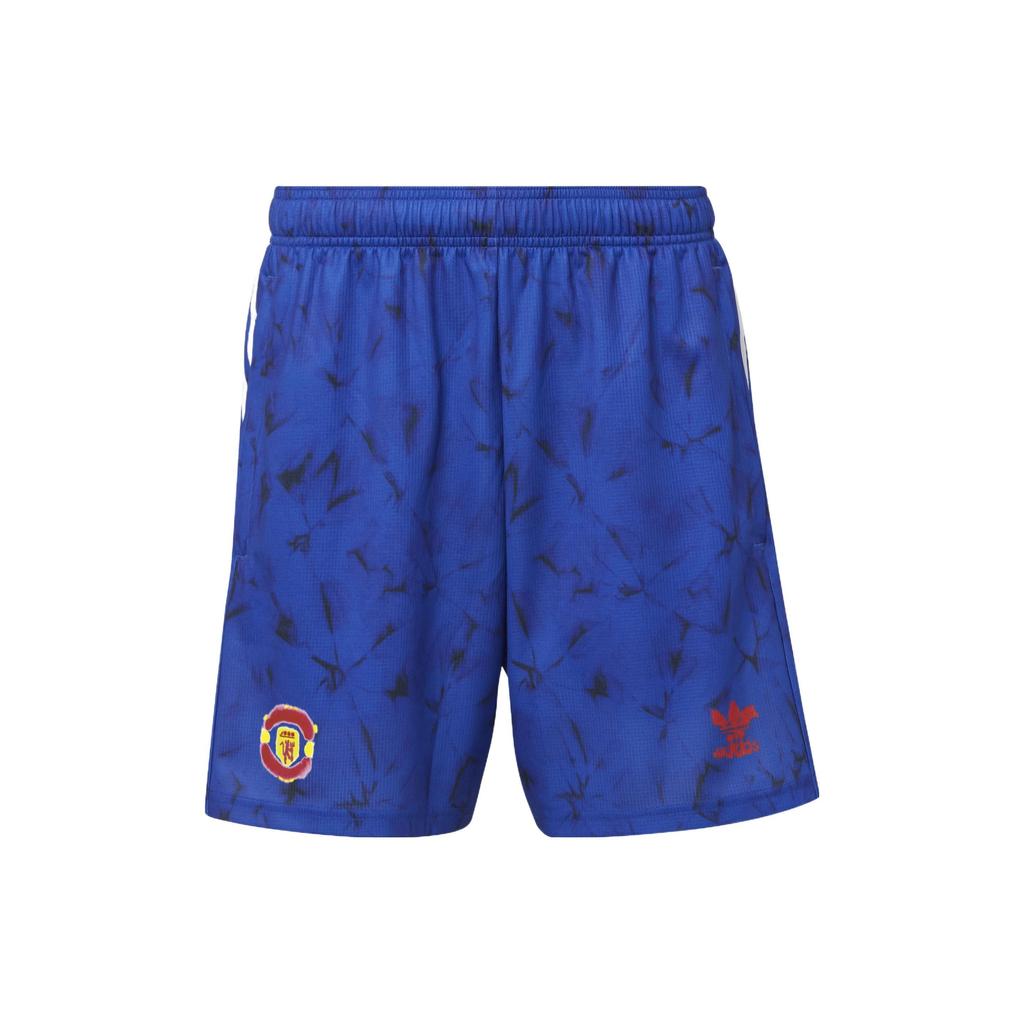 Adidas Striped Logo Print Soccer Shorts Men Bottoms Blue GJ9085