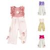 Girls' Flounce Top & Pants Set -Summer Outfit