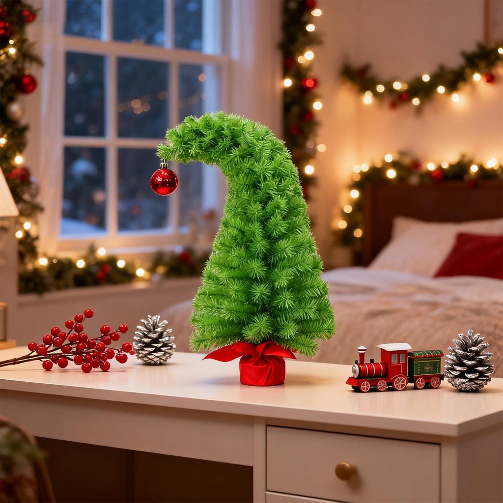 Рождественская имитация дерева высокой плотности, праздничное украшение, кривое дерево