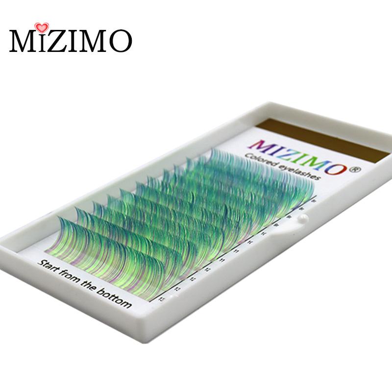 Color Grafting False Eyelashes 0.07 8-15mm Yellow, Blue, Bicolor, Bright Personality and a Few Hairs Extension Tool