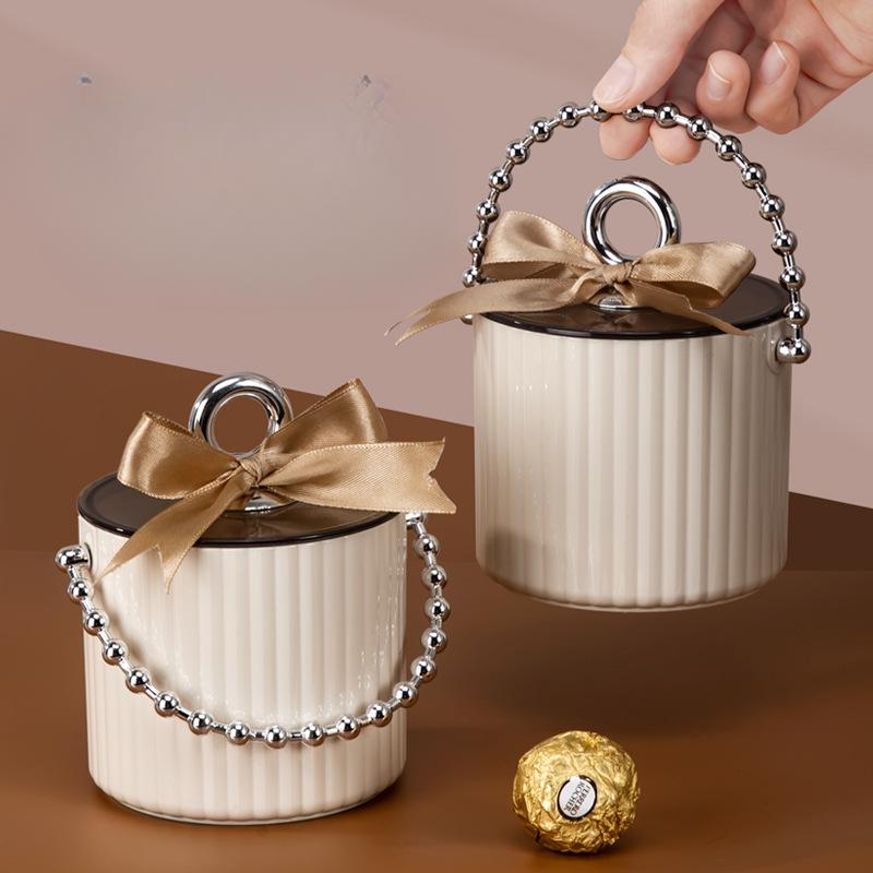 Ins Cream Style Light Luxury Candy Box Fruit Plate High-quality Wedding Souvenir Nut Melon Seed Wedding Wedding Candy Box