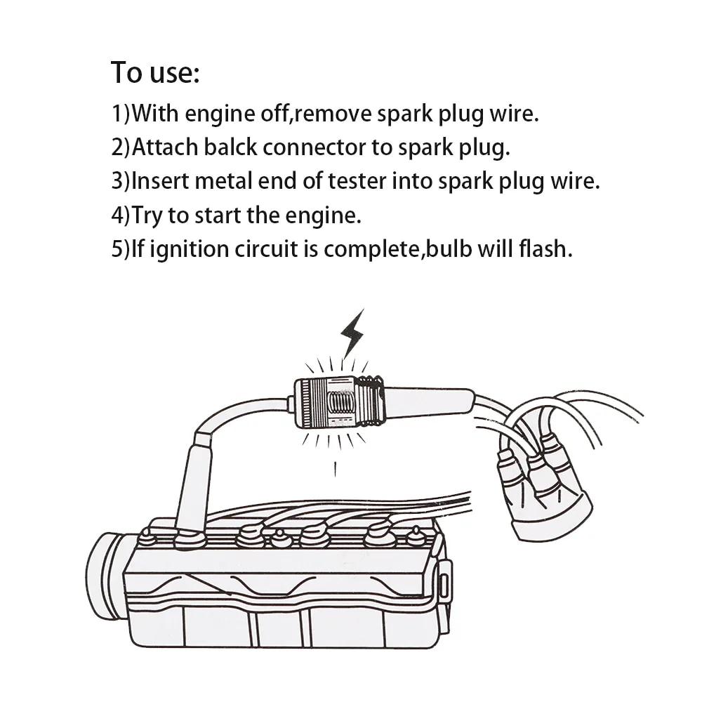 Car Spark Plug Tester Ignition System Coil Engine Inline Autos Diagnostic Test Tool In-Line Igniton Spark Tester Wire Spark Test