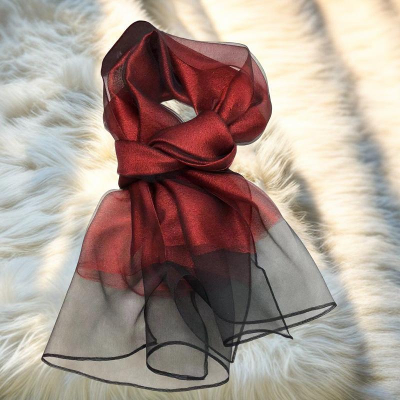 Elegant Imitation Silk Scarf - Solid Color, Sun Protection, Fashionable Female Shawl, Long and Simple Design