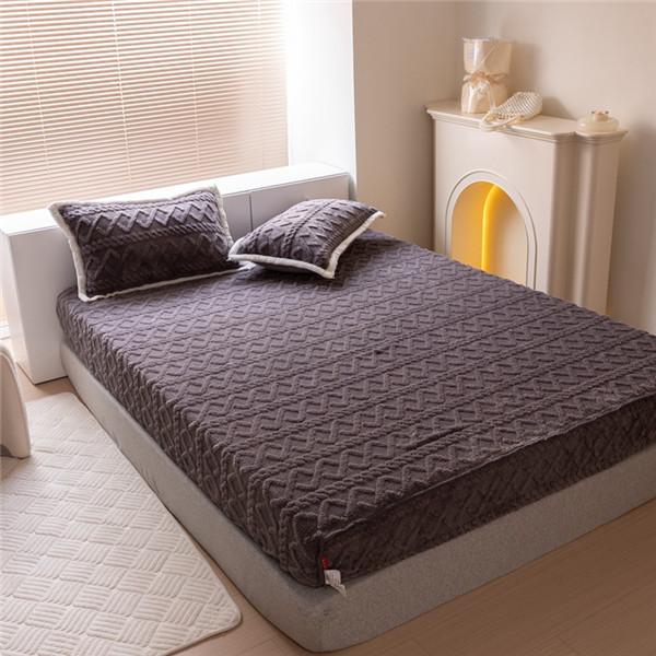 Зимняя бархатная простыня на подкладке из тафты, теплая простыня из мягкого кораллового флиса с резинкой, утепленное плюшевое меховое покрывало, наматрасник (Нет наволочек)