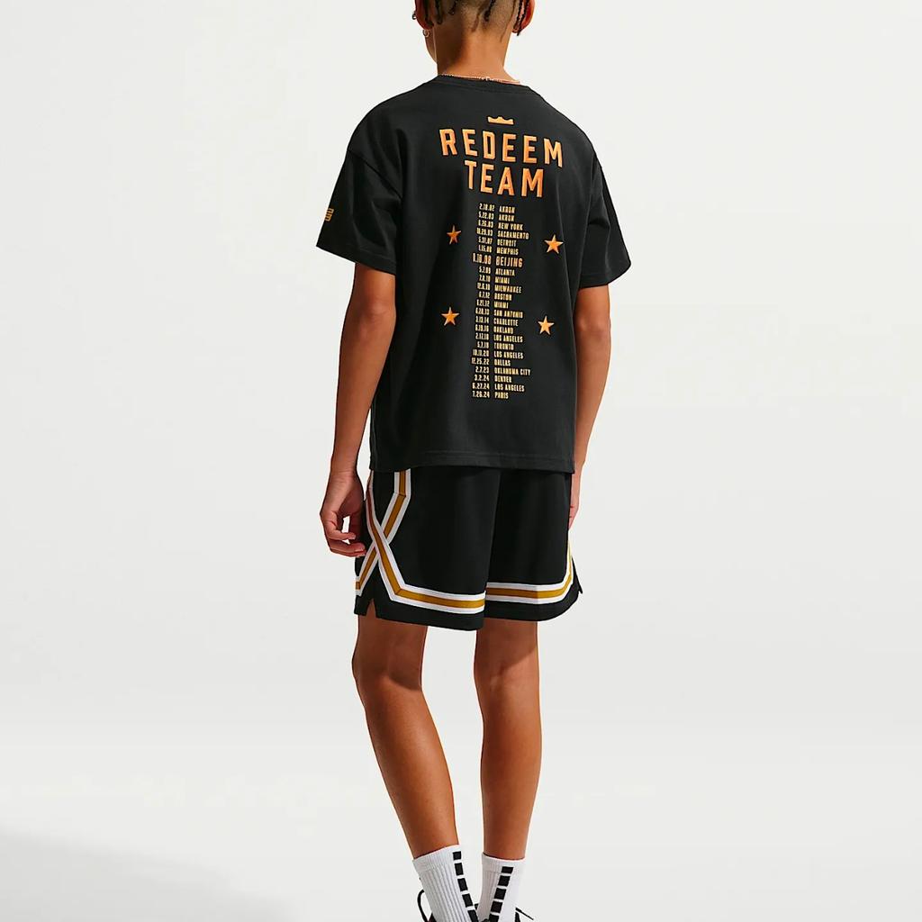 Nike Футболка с коротким рукавом, свободная, вязаная, с круглым вырезом, для детей, LeBron James, топ IQ0257-010