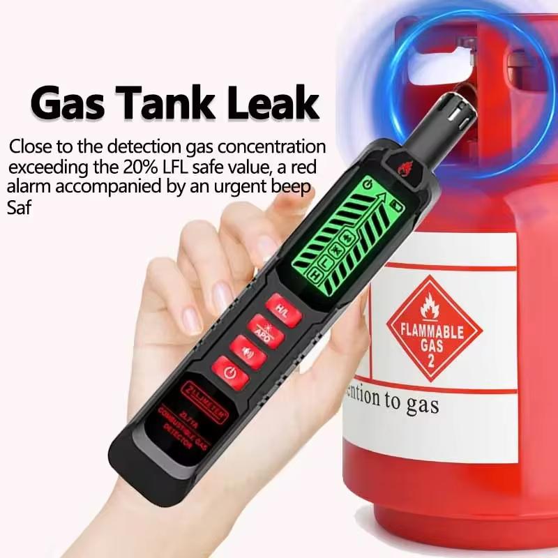 New Gas Leak Detector Combustible Natural Co2 Alcohol LPG Methane Analyzer Rechargeable Buzzer Alarm PPM LEL Tester