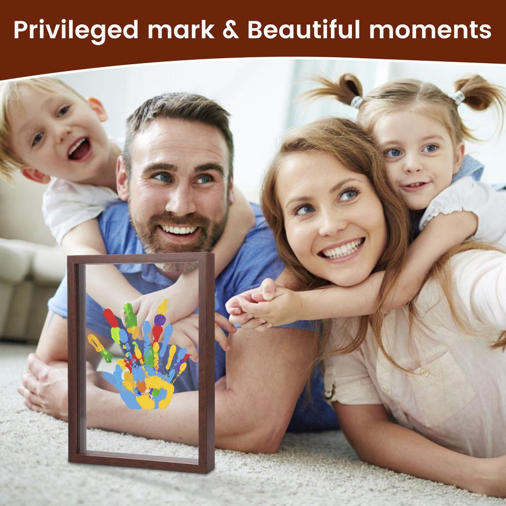 Набор для отпечатков ладоней и стоп всей семьи, рамка-сувенир для отпечатков ручек и ножек младенца, набор для рукоделия «Сделай сам», деревянная рамка с акриловой краской для подарка