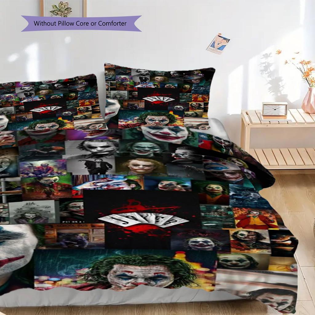 Joker Collage Chaos Madness Unfolded Threepiece Set 1 Duvet Cover 2 Pillowcase Without Core Duvet Cover And Pillowcase
