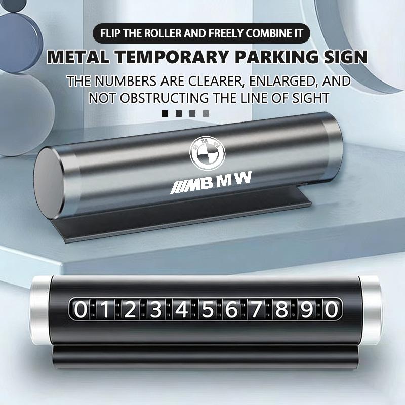 AAAQO1 Phone Number Plate Temporary Parking Card Stickers Rotate Park Stop For BMW Performance M E87 E30 E46 E28 F35 G20 E93 F20 X3 X