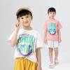 Летняя детская корейская версия новой повседневной одежды для девочек с короткими рукавами CUHK, детская модная брендовая футболка с принтом для девочек с короткими рукавами