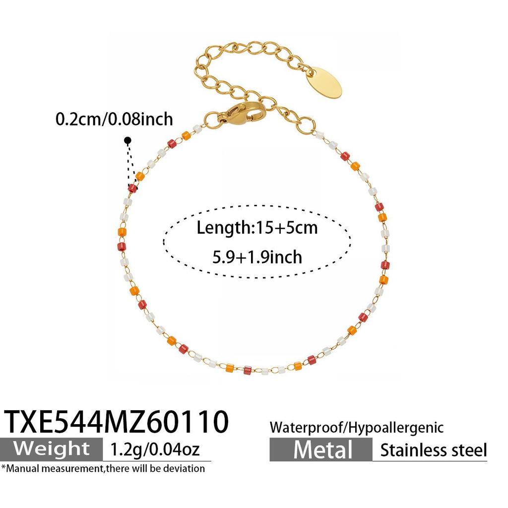 Набор из ожерелья и браслета с цветами из циркония, покрытый 18-каратным золотом, на основе нержавеющей стали, с бусинами из натуральных камней - Украшения в стиле легкой роскоши.