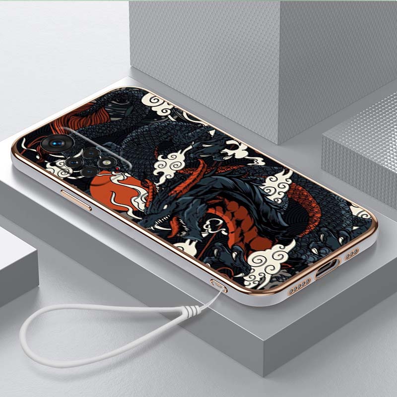 Роскошный чехол для телефона из ТПУ с ремешком для Xiaomi Poco F1 F3 F4 F5 M3 M4 M5 X3 X4 X5 PRO 11 Lite 11T 12T 13T чехлы A33 Чехол с дизайном дракона