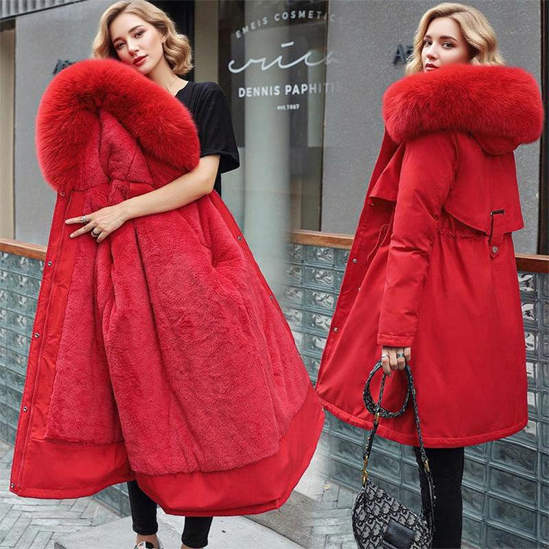 Корейская версия мужского и женского утепленного зимнего пальто большого размера с капюшоном - Легкое удобное хлопковое пальто с длинными рукавами