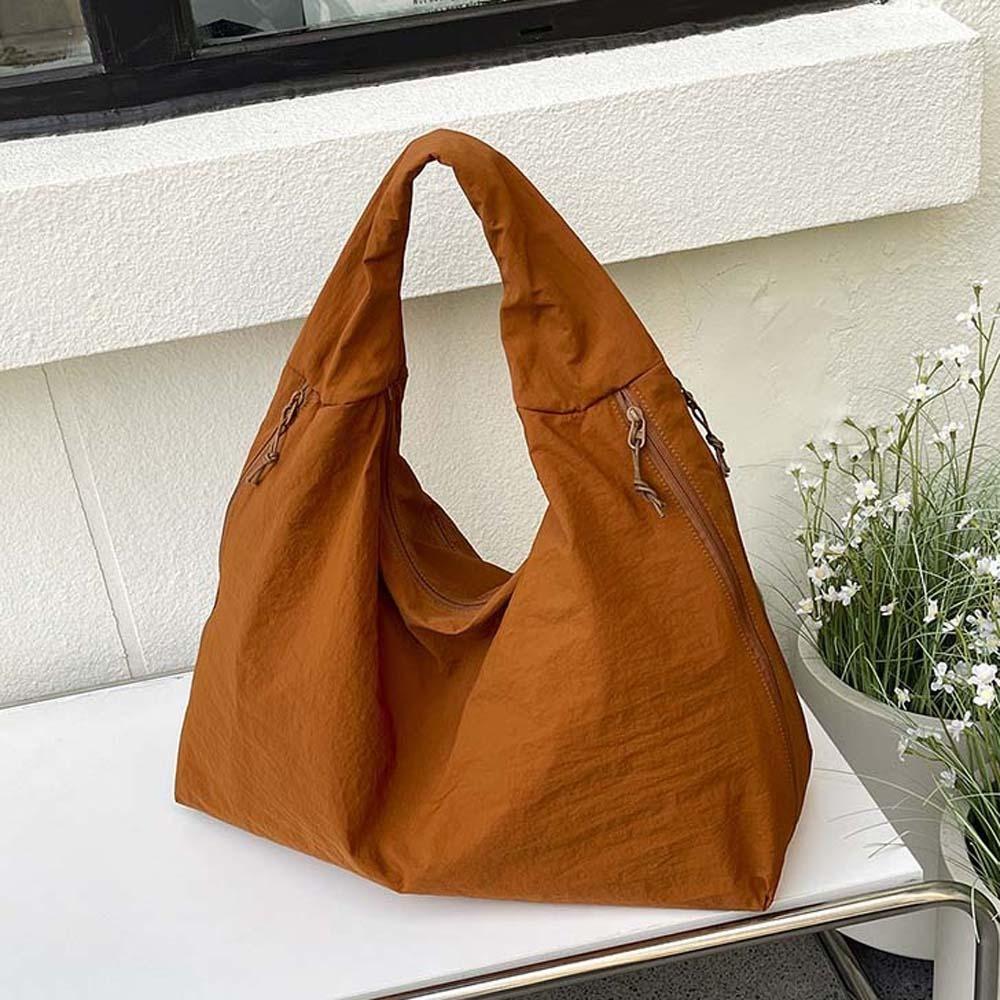 Multi-Pocket Nylon Shoulder Bag Casual Storage Pouch Versatile Large Capacity Tote Bag Outdoor