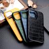 Чехол из кожи с тиснением под крокодила для iPhone 17 16 15 13 14 11 12 Pro Max XR X XS, с замшевой подкладкой, жесткий ПК, противоударный чехол