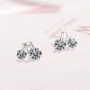 Personalized Creative Zirconia 1 Pairs Shiny Zircon Stud Earrings for Women Vintage Wedding Jewelry Classy and Elegant Trendy Girl Gift