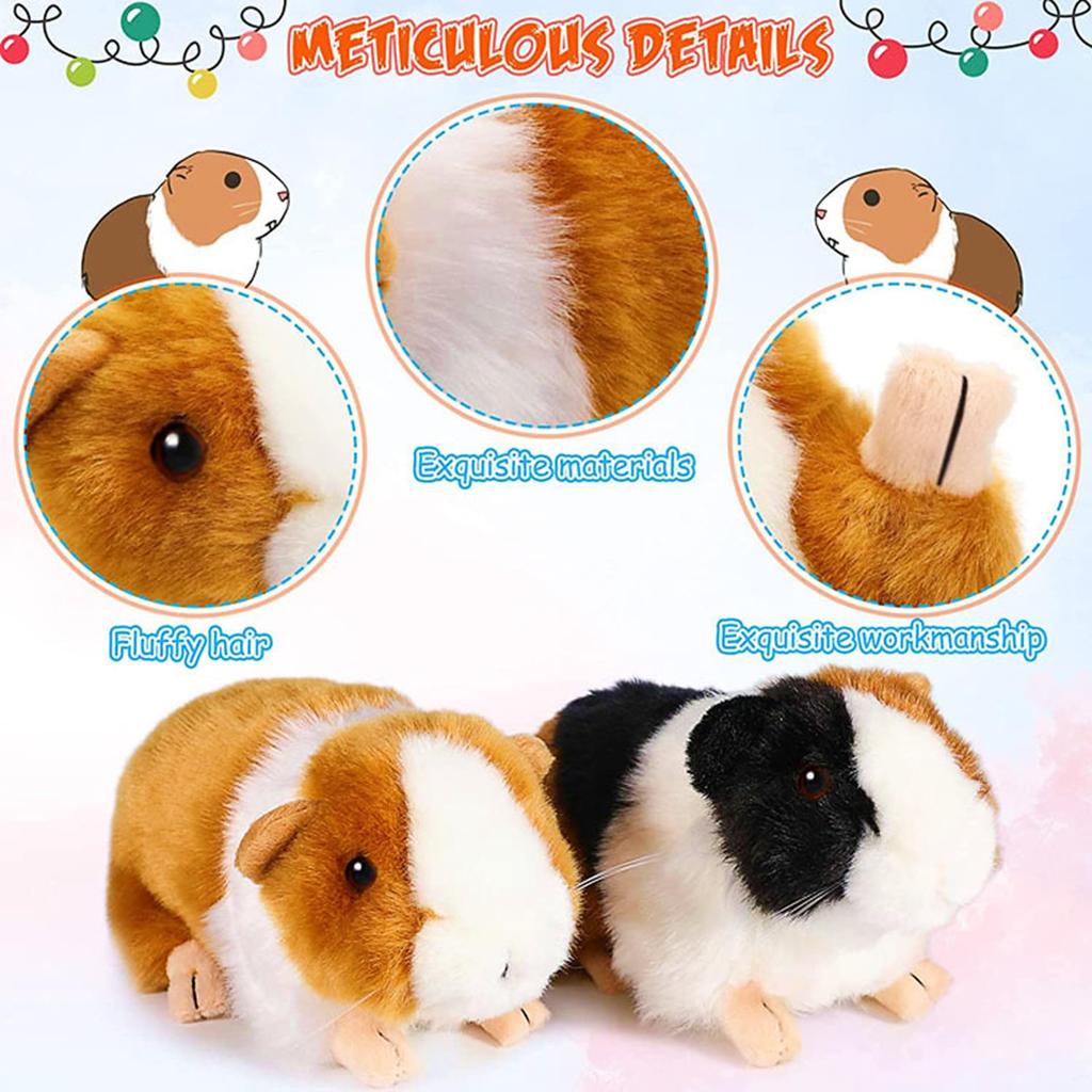 MIMIA Guinea Pig Plush Small Guinea Animal Doll Toy, Gift, Animal, Fluffy, Large, Cute, Realistic, Kids, Pet, Pig, Mouse, (Guinea Pig)