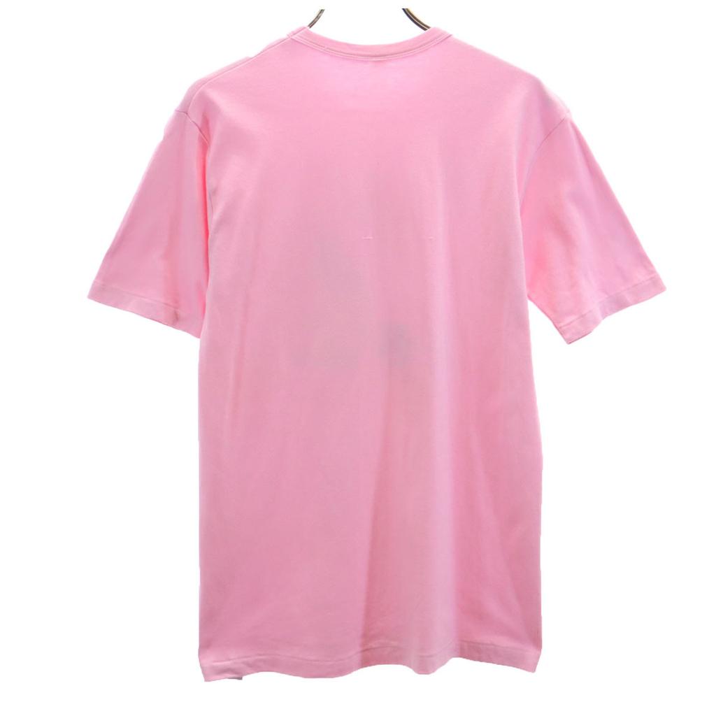 Sanma No Manma Print Short Sleeve T-shirt M Pink Men's Used