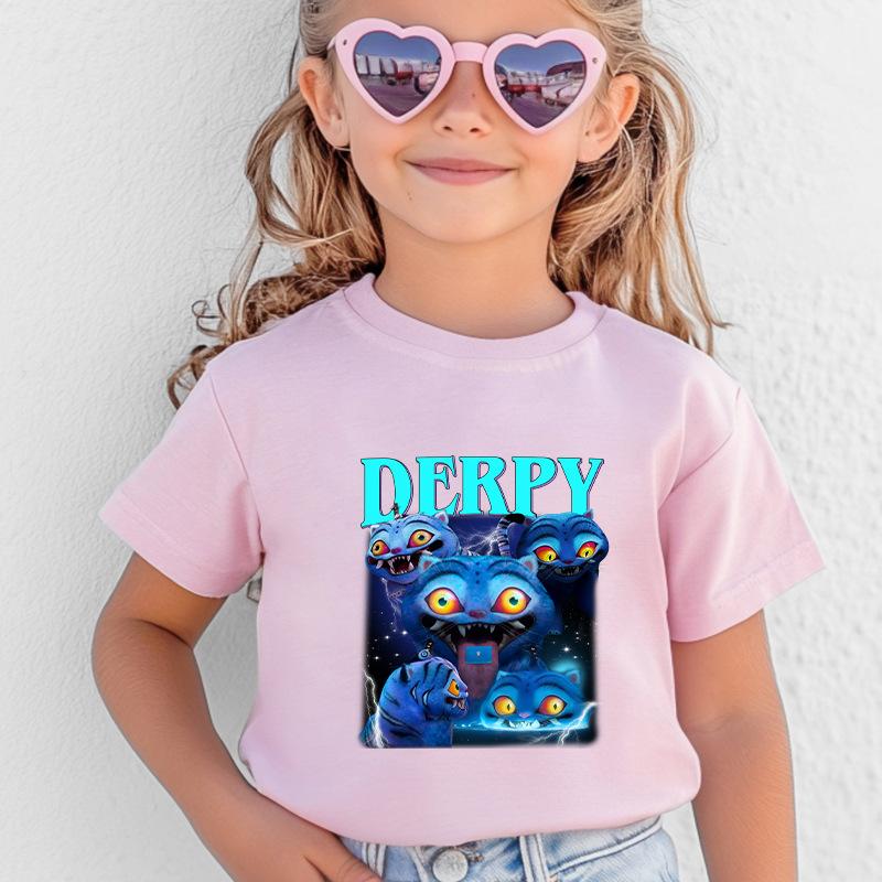 Kpop Korean Wave Witch Hunting Team Tiger Printed Children's T-shirt