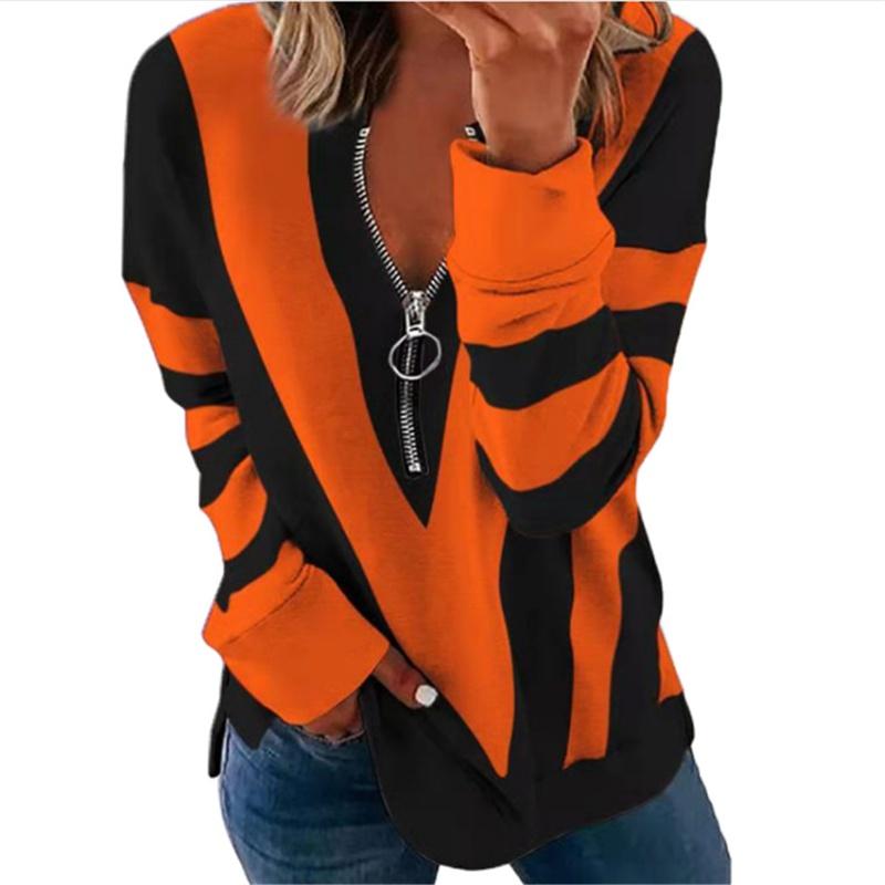 Осень-зима модный пуловер на молнии, топы, женские повседневные лоскутные свободные блузки, женские рубашки с длинными рукавами, блузки, уличная одежда