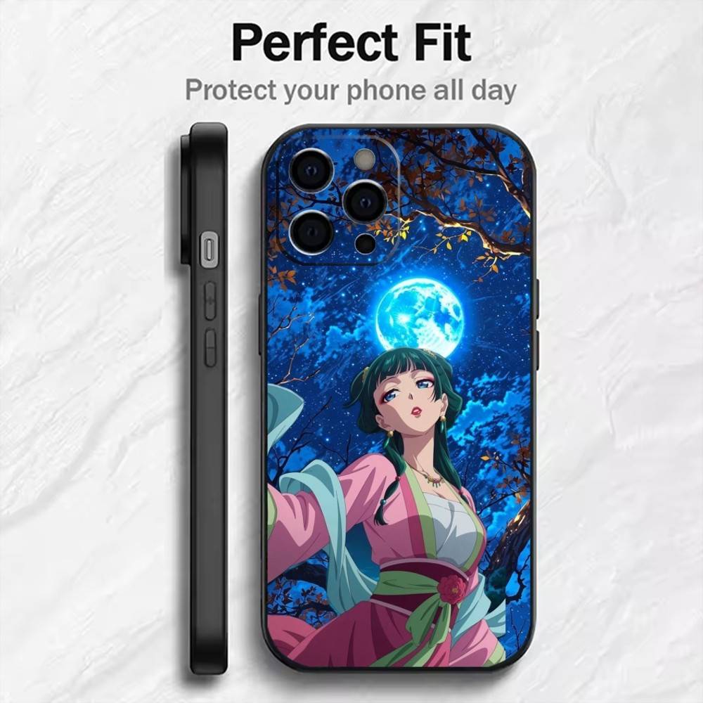Чехол для телефона A-Apothecary D-Diaries Jinshi And Maomao для iPhone 17, 16, 15, 14, 13, 12 Plus, Max Мягкий силиконовый черный чехол