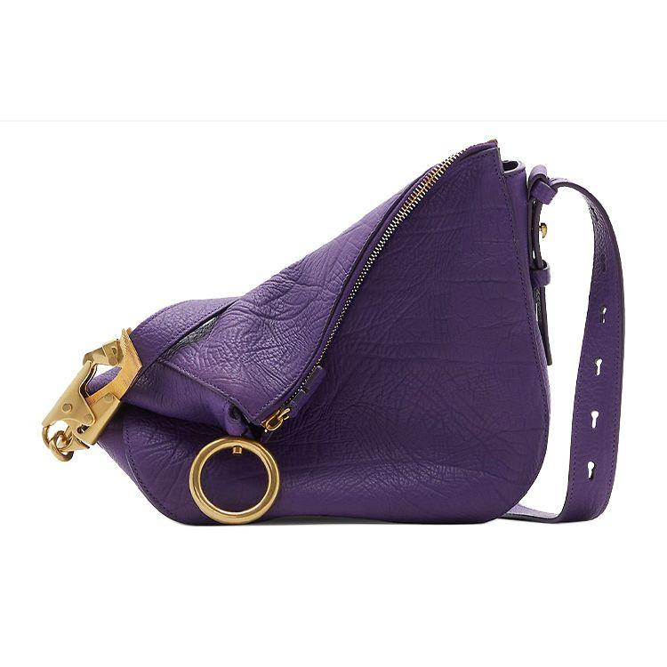 Burberry Medium Knight Bag Purple Grainy Leather Crossbody Handbag 80776301