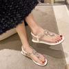 Mezzanine Sandals Women's Outer Wear New Summer Fashion Diamond-encrusted Flat-bottomed Cool Slippers Women's and Women's Shoes