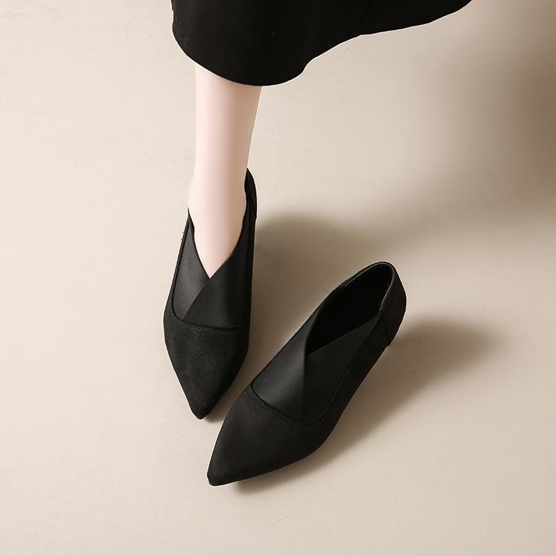 Замшевые туфли-лодочки с острым носком, женские туфли на среднем каблуке, женская обувь, тренд 2025, осенний дизайнерский бренд, элегантные, сексуальные женские туфли