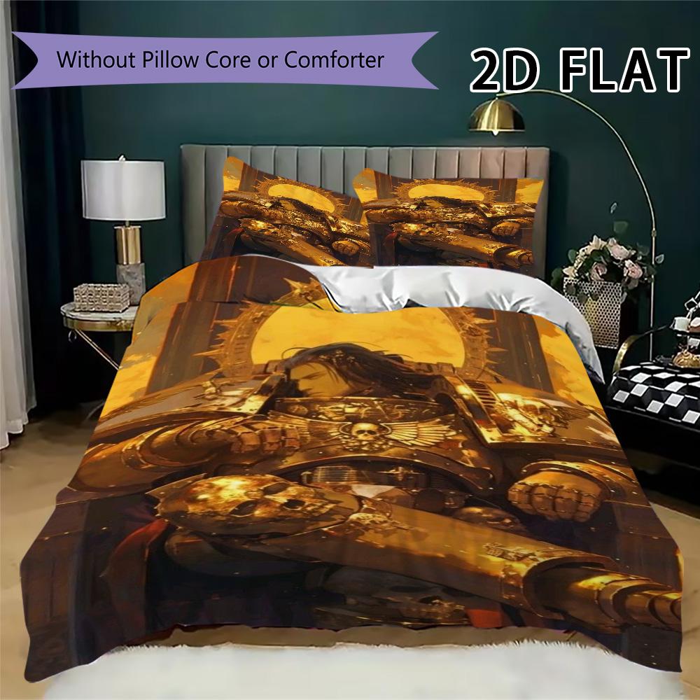 Imperium of Man Pattern Bedding uilt Set uilt Cover Pillowcase Home Decoration Birthday Gift (1 * duvet cover + 2 * pillowcase without core)