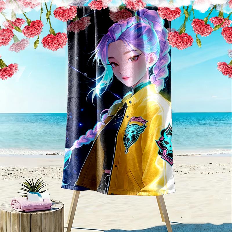 Пляжное полотенце Kpop Охотники на демонов, Обязательно для любой идеальной поездки, Идеальный подарок на день рождения, праздник для семьи и друзей