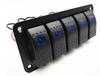 5 Gang On/Off Rocker Switch Panel Dual LED Light Car  Marine Boat Waterproof 12V/24V