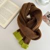 Solid Color Knitted Scarf for Women Winter Soft Student Couple Knitted Scarf