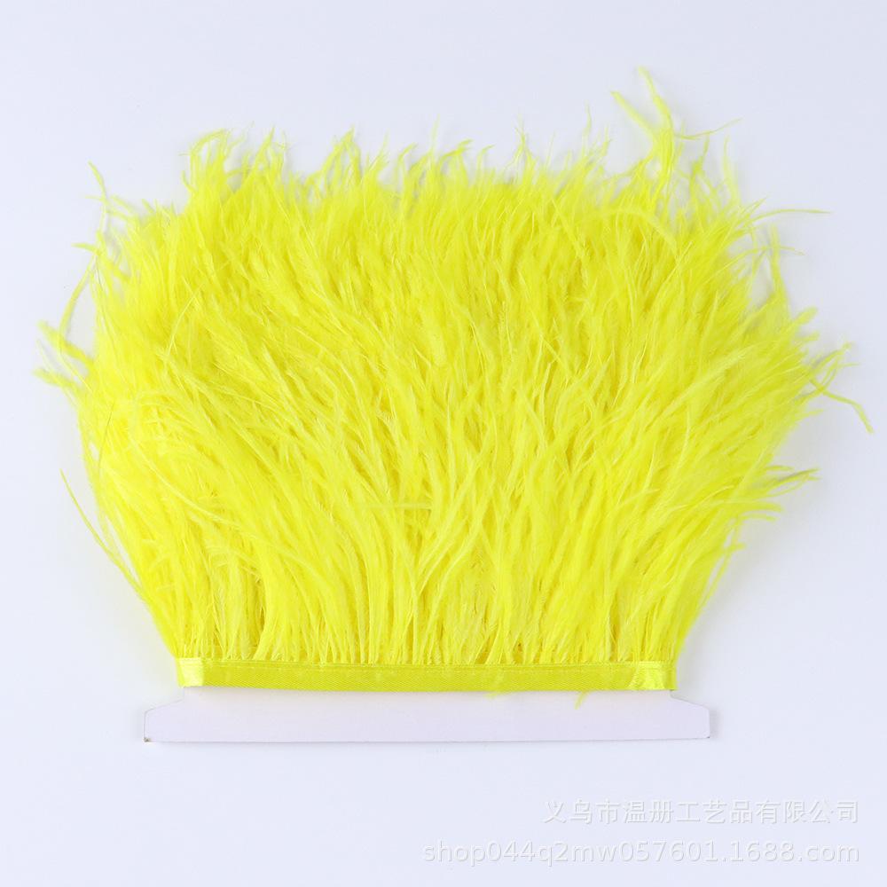 8-10 см Страусиная отделка Хаки Перьевая лента Бахрома для шитья Высокое качество Plumas Поделки Костюмы Украшение для вечеринки