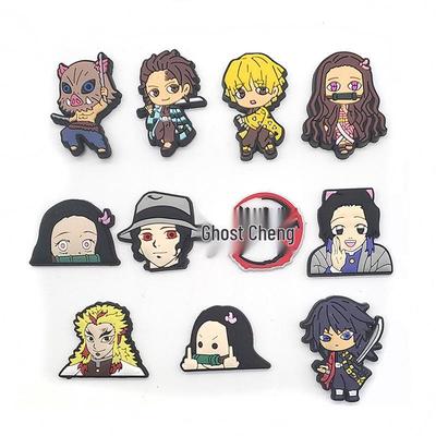 Украшения для аниме-клогов «Клинок, рассекающий демонов» - Забавные цветочные аксессуары-пряжки