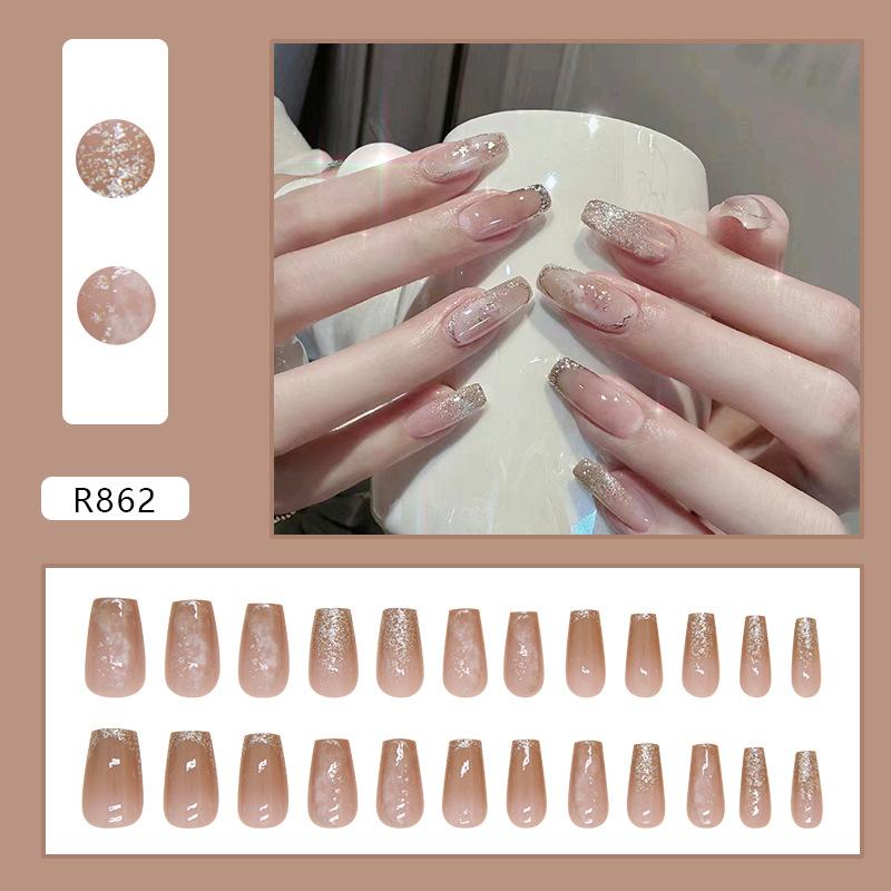 24 шт., расширенный патч для ногтей Smudge Nail Art, отбеливающий, съемный, для коротких балетных ногтей, для ногтей в форме буквы Т