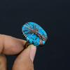 Tree Of Life Tibetan Turquoise Gemstone Copper Wire Wrapped Handmade Jewelry Ring For Gift