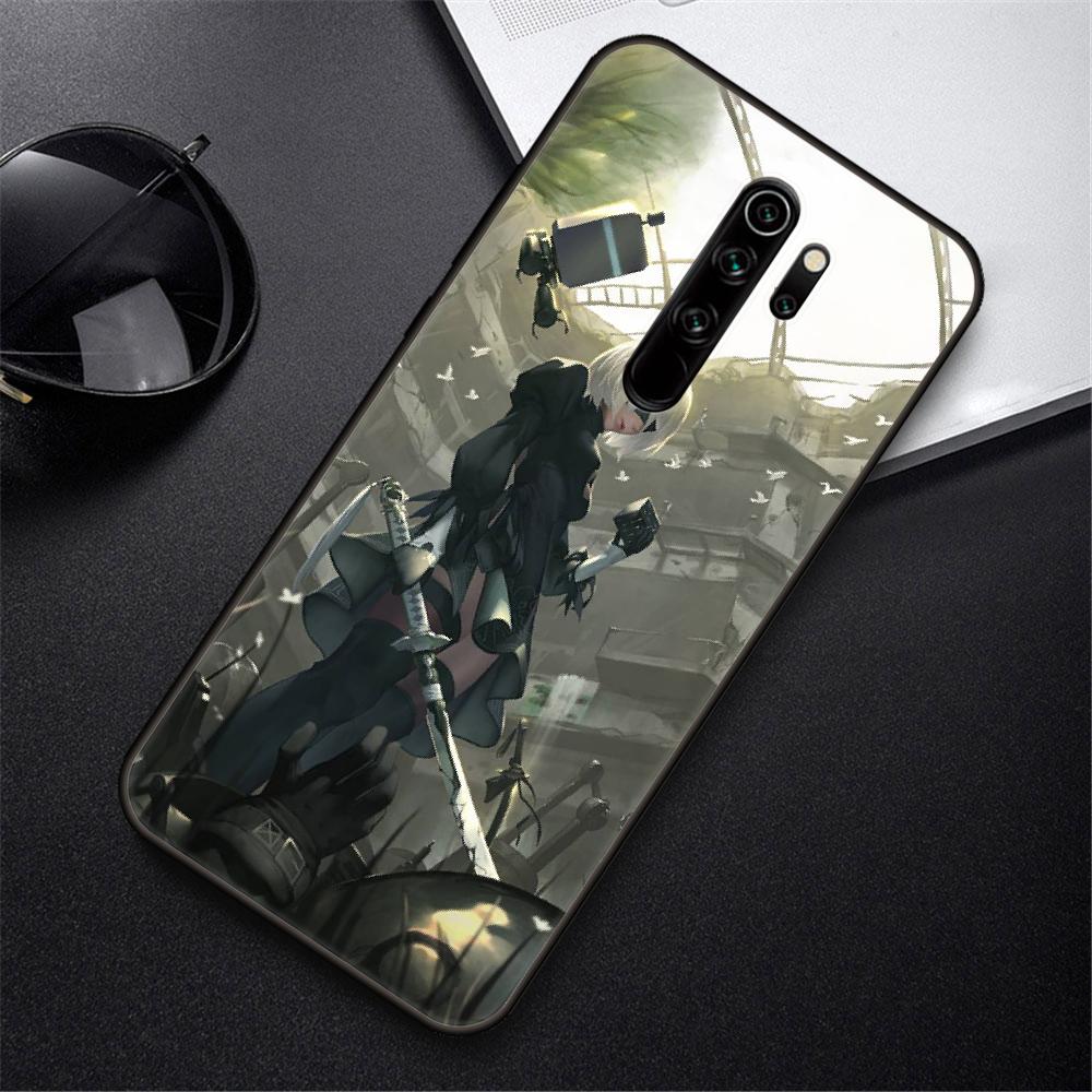 Phone Case For Xiaomi Redmi Note 8 8T 10 9 9S 7 6 Pro Xiaomi 9 9A 8 8A 7 6 Black Cover Funda Tpu Back Fashion NieR Automata 2B