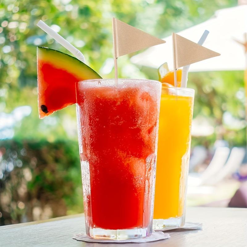 200 Pieces of Eco-friendly Bamboo Toothpick Flags with Kraft Paper-Perfect for Party Decoration, Cupcake Stick Decor,and Fruit and Cheese Marker Flags